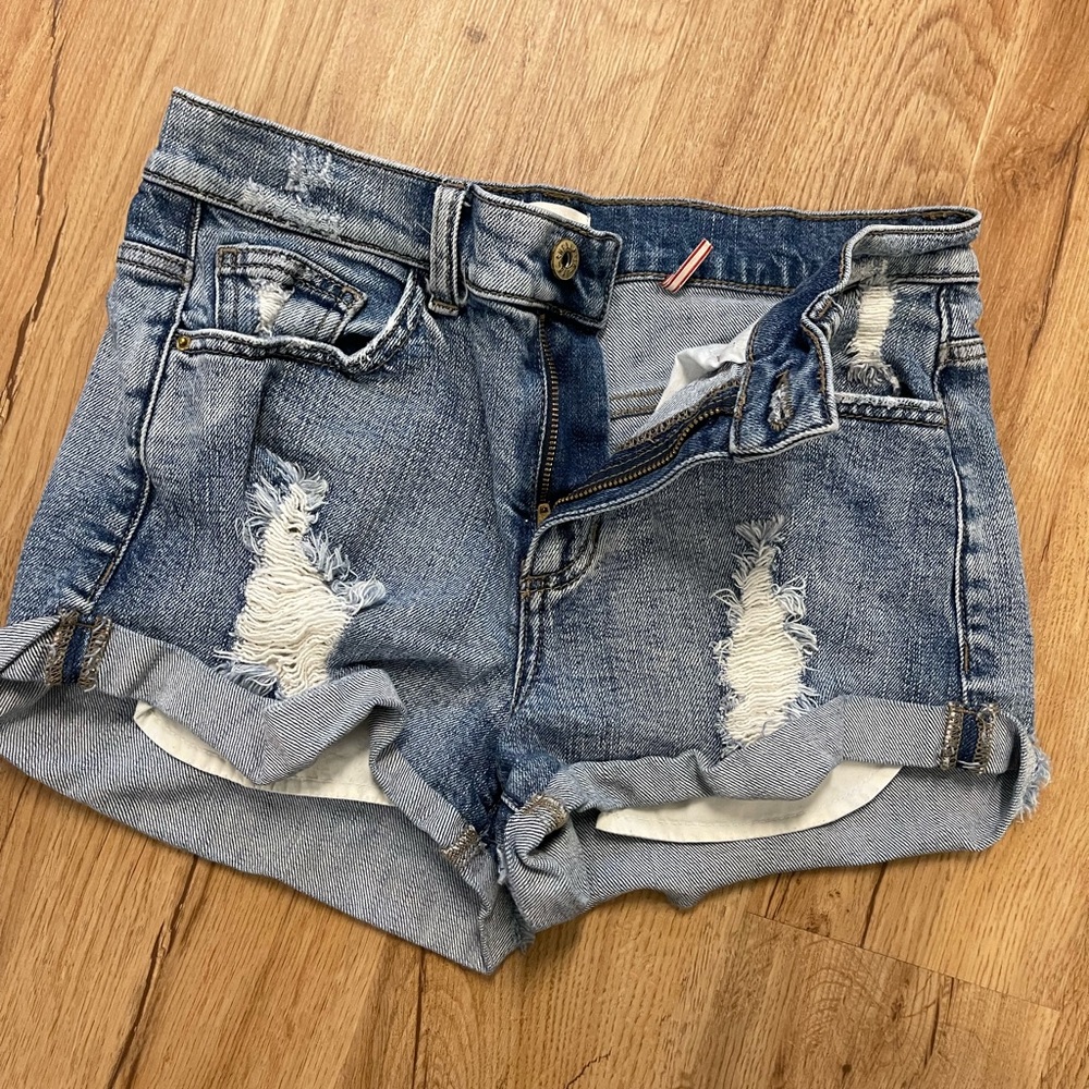 Denim high rise shorts